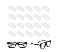 Push-in Eyeglass Nose Pads,10 Pairs Glasses Nose Piece Soft Silicone Nose Guards Clear Anti-Slip Nose Bridge Pads Replacement for Rimless/Frameless Eyewear Frame