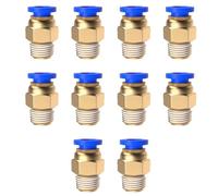 Push-in Fitting 1/4inch 1/8inch 3/8inch 4mm 6mm 8mm 10mm Pneumatic Fittings Male Thread Hose Fitting Quick Release Air Fitting Connectors for Industry Automatic 10Pcs (6mm 1/8")
