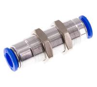 Push-In Fitting 12mm Auto Shut-Off Brass/PBT Bulkhead 0-10bar (0-145psi)