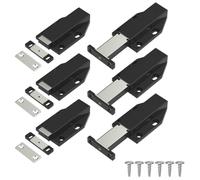 Push Latch for Cabinet Hardware - Push to Open Touch Latch with Built-in Magnet and Spring Mechanism, 20,000+ Uses, for Medium-Sized Doors and Drawers, 6 Pack, Black