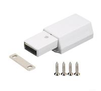 Push Latch Magnetic Door Catch with Strong Magnetic Locking Force for Secure Closure of Cabinets, Cupboards, and Dressers (white)