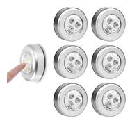 Push Lights - 6 PCS Stick On Wall Lights, Battery Powered LED Spot, 6 Pack Wireless Night Light Stick-on Push Lamp for Closets, for Car, Kitchen, Stairs, Storage Rooms