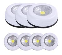 Push Lights 7PCS Wireless Tap Lights Stick On LED Puck Battery Operated Puck for Closet Counter Kitchen Cabinet