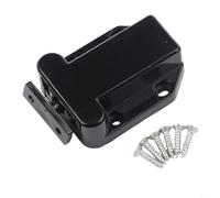 Push Lock Cabinet Latch 3kg Hold Black Plastic(Black)