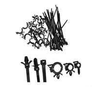 Push Mount Zip Tie Buckle Nylon 45PCS Auto(45pcs) | 150PCS black nylon set, push-mount design, secure wire routing, auto interior engine bay use