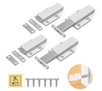 Push Open Door Catches 4 Pack Cabinet Magnetic Push Catches Cupboard Push Latch Touch Open Kitchen Drawer Closer Push Opener for RV Door Damper Large Push to Open Wardrobe Closure - Easy Install