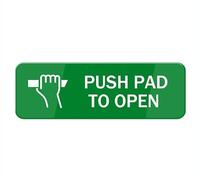 Push Pad To Open Sign,Metal Tin Sign Safety Informative Sign With Symbols Great For Home Office Business 4×16 Inch