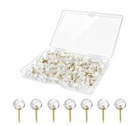 Push Pins 100 Pcs, Drawing Pins with Storage Box Clear Thumb Tacks for Cork Plastic Rustproof Map Pin for Notice and Bulletin Boards Reusable Board Pins for School Office Use (Transparent)