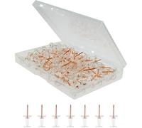 Push Pins 100 pcs Thumb Tacks Clear Gold Push Pins Map, with Organizing Container for Home Office Craft Projects, Natural Color