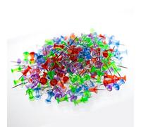 Push Pins, Steel Point, 1/4"Dia x 1/2"L, 200/PK, AST