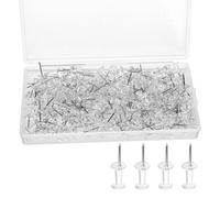 Push Pins Transparent Thumb Tacks Clear Notice Board Pins Drawing Pins Cork Board Pins Map Pin for Wall Hangings Steel Point Cork Board Tacks Maps Posters Photos (200 Pcs)