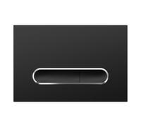 Push Plate Matt Black with Chrome Trim - Compatible with Geberit Sigma, Delta & Basic Flush-Mounted Cisterns (Matte Black)