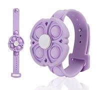 Push Pop Bubble Sensory Fidget Bracelet, Fidget Spinner Pop Toys for Kids and Adults, Silicone Anxiety Stress Relief pop it Bracelets (Purple)