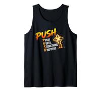 Push Pray Until Something Faith Cross Design Tank Top