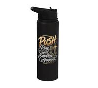 Push Pray Until Something Happens Praying Hands Stainless Steel Insulated Water Bottle