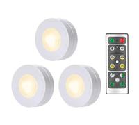 Push Puck Lights - Under the Kitchen Counter Lighting, Touch Puck Lights, 3 Pieces | Convenient Lighting Under the Furniture, Push Lights with Adhesive Tap for Kitchen and Bedroom, Pe