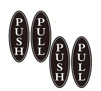 Push Pull Door Sticker Set Sign - 5x2 Inch 2 Pair Back Self-Adhesive &Warning Vertical Vinyl Decal for Indoor Outdoor Window Door Business Retail Store Cafes& More