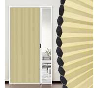 Push-Pull Honeycomb Accordion Door - 203CM Tall Temporary Kitchen Door Invisible Design with Lock & Low Track Available in Yellow White Blue Black (25x80in) - No Drilling Required