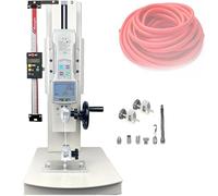 Push Pull Test Stand, Digital Force Gauge Push Pull Tester 2000n/450lbf, Manual Hand Crank Vertical Bench, 270mm Stroke, Includes 5 Test Heads & Fishing Line Clamps, Drop Test(With ruler,200N)