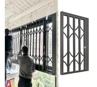 Push-Pull Window Grille Security Bars Anti Theft, Customizable Lock Sliding Window Safety Guards Extendable, Grey Metal Door Rail Balustrade for Kids Pet(W70xH100cm/28x40in)