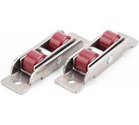 Push-Pull Window Pulley, Window Pulley,4 Pcs/lot Stainless Steel Door Silent Nylon Wheel Sliding Fittings Glass Rollers(Groove wheel)