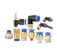 Push to Connect Fittings 5PCS Pneumatic Air Connector Fitting PC/PCF/PL/PB/SL 4mm 6mm 8mm Thread 1/8 1/4 3/8 1/2 Hose Fittings Pipe Quick Connectors(OD6mm-3I8,PCF (5PCS))