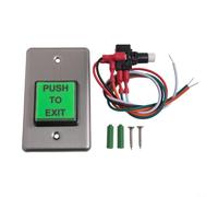 Push to Exit Button, 115x70 mm Square Request to Exit Button for Indoor Use Stainless Steel Construction Commercial and Residential Applications