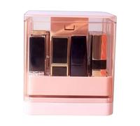 Push-to-Lift Lipstick Storage Box with Lid, Lipstick Perfume Storage, Cosmetic Display Box, Transparent Design, with 12 Slots, Pink, for Home Bathroom Travel Use