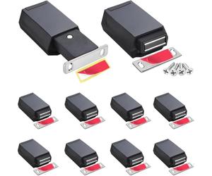 Push to Open Cabinet Hardware CBRIVE 10 Pack Heavy Duty Push Latch & Lock for Hidden Door Touch Latches and Catch Push Release Drawer Pull Tip on RV Closet Close Strong Pop Out, Black