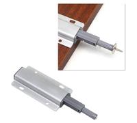 Push to Open Cabinet Latch Silver Aluminium Alloy Anti-Rust Magnetic Push Release Door Catch with Mounting Hardware for Furniture and Drawer