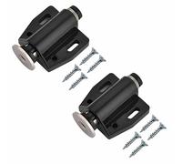 Push to Open Door Catch Black Single Magnetic Pressure Touch Release Catches Latch for Open and Close The Door with a Single Push Including Fixing Screw - Pack of 4