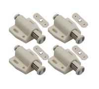 Push to Open Door Catches 4pcs Single Magnetic Pressure Push to Open Touch Latch Cabinet Cupboard Doors for Double Furniture Hardware(Beige)