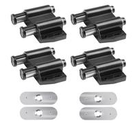 Push to Open Door Catches for Cabinet Magnetic Door Catch Black Double Magnetic Pressure Touch Release Catches Latch for Open and Close The Door with a Single Push Including Fixing Screw (4 Pack)