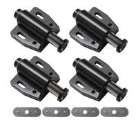Push to Open Door Catches for Cabinet Magnetic Door Catch Black Single Magnetic Pressure Touch Release Catches Latch for Open and Close The Door with a Single Push Including Fixing Screw (4 Pack)