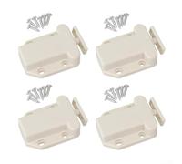 Push to Open Door Latch 4PCS Touch Release Latch for Cabinets and Drawers, Easy Installation with Screws (White)