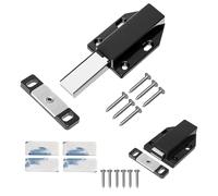 Push to Open Door Latch, Magnetic Push Latches, Touch Latch Hardware for Cabinet Drawer, Wardrobe Door, (Black 2 Pack)