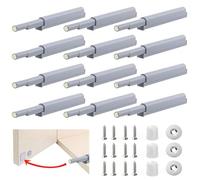Push to Open Door Opener, Pack of 12 Cupboard Door Opener, Tip On Plastic Push Catch, Magnetic Pressure Door Opener, Cabinet Push to Open Door Opener, Cabinet Door Damper for Doors, Fittings,