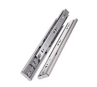 Push to Open Drawer Runner, Soft Close Drawer Slide, Three-Sectguide Rail, Damping Buffer Stainless Steel Silent Slide(12In/300Mm)