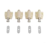 Push To Open Magnetic Catch, For Doors Drawers, 4 Pieces Touch Release Latch Kitchen Cupboard Hardware, White Black 55Mm X 39Mm, Door Push Catch(White)