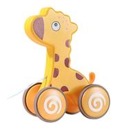 Push Toys, Pull Along Toy for 1 Year Old, Funny Animal Push Pull Toy, Early Educational Toy with Rubber Wheels, Interactive Pull Toy, Stimulates Imagination
