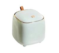 Push Type Desktop Trash Bin Compact Exquisite Garbage Container with High Gloss Finish for Coffee Table, Push Button Table Trash Can for Office (Light Green)