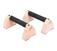 Push Up Bar Set - Solid Wood Handles, 2X Floor Support, Ergonomic Grip, Anti-Slip, Equipment for Home Gym, Calisthenics Training, Training