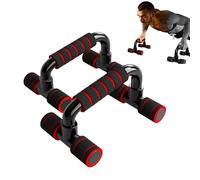 Push Up Bars Fitness Parallettes for Strength Training, 22 cm x 14 cm x 12 cm, Black/Red