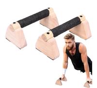 Push Up Bars For Floor, Parallettes Bars Push Up Handles For Floor, 2X Workout Equipment With Ergonomic Wooden -Grips For Calisthenics, Fitness Training