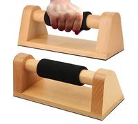 Push Up Bars | Non-slip Strength Training Station 2-Piece - Wooden Reusable Push-up Equipment - For Home Gym Travel Fitness Athletes