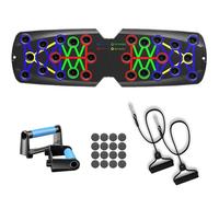 Push Up Board 14 in 1 Foldable Home Workout Equipment for Men & Women, Multifunction Press Up Board for Chest, Arms, Shoulders & Back, with Resistance Bands