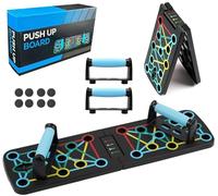 Push Up Board, 17 in1 Multi-function Foldable Portable Home Workout Equipment Press Up Tools Board Effectively Exercise the Muscle for Men Women Gym Fitness System (Black)