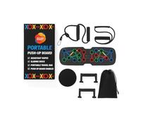Push Up Board 21 in 1 Portable Home Workout Kit- Handles, Resistance Ropes, Core Sliders, Sliding Disc and Portable Bag - Multi-Functional, Portable, Foldable Pushup Board - Workout Equipment for Home