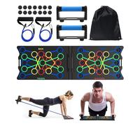 Push up Board, 24 in 1 Multi-function Foldable Press Up Board for Home Gym Equipment Fitness Strength & Exercise Training Equipment for Home Gym (Handles Resistance Bands & Non Slip Stickers)