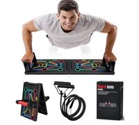 Push Up Board + Drawstring, 12-In-1 Foldable Multi-function Home Workout Equipment, Burn Fat Strength Training Equipment for Effectively Exercise the Muscle
